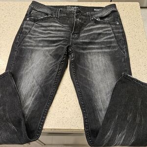 Buckle Black Straight Jeans with Vintage Appeal